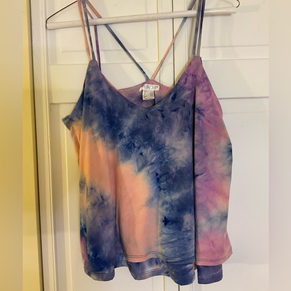 NWT Tie Dye Venus Strapey Tank Cami Blouse